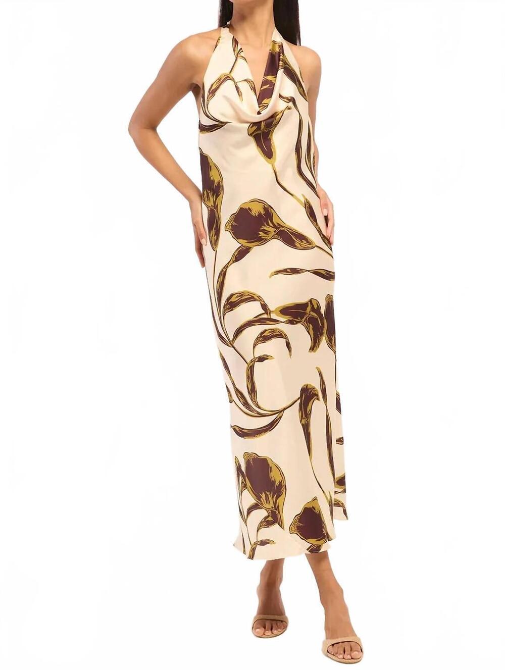 NEW MISA LOS ANGELES ida dress in mahogany calla lily